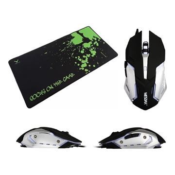Imagen de Combo Wesdar X2 Gaming Mouse/mousepad Black/silver