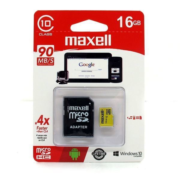 Imagen de Memoria Mic Sd Maxell Hc 16gb C10 C/adaptador