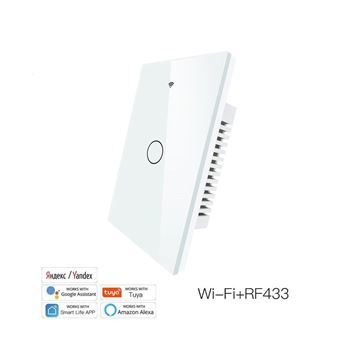 Imagen de Interruptor Tactil De Pared 1 Botones Wifi + RF433