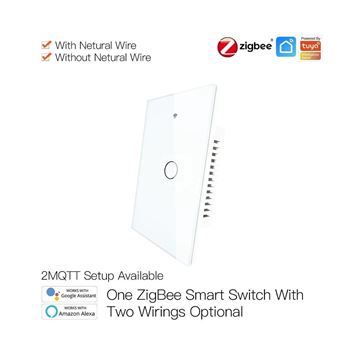 Imagen de Interruptor Tactil De Pared 1 Boton Zigbee3.0 Whi