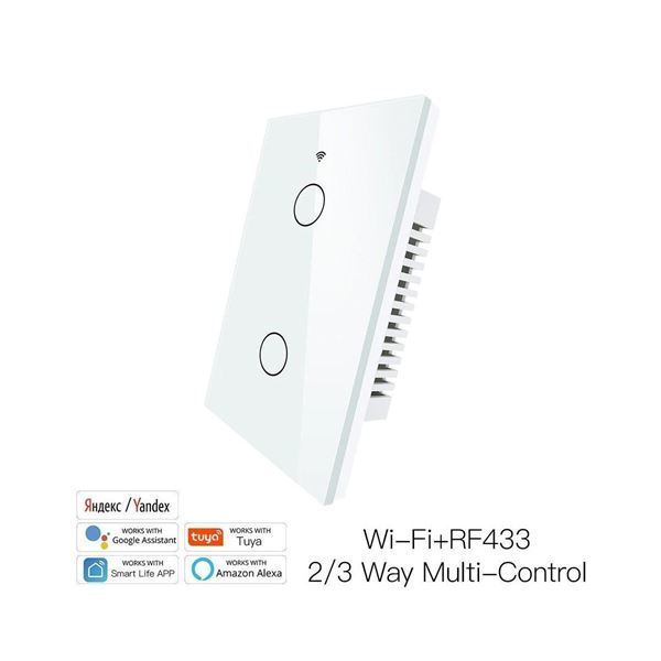 Imagen de Interruptor Tactil De Pared 2 Botones Wifi + RF433