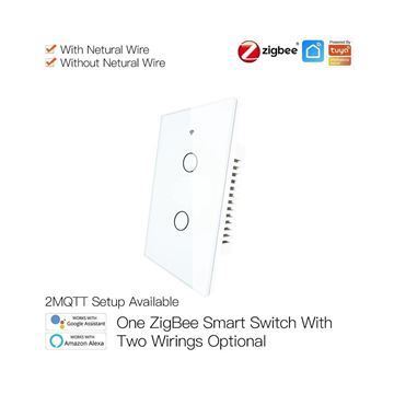Imagen de Interruptor Tactil De Pared 2 Botones Zigbee3.0 W