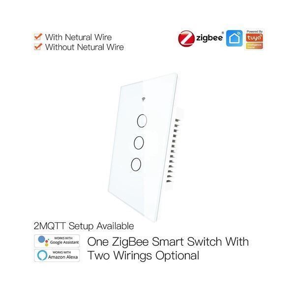 Imagen de Interruptor Tactil De Pared 3 Botones Zigbee3.0 W