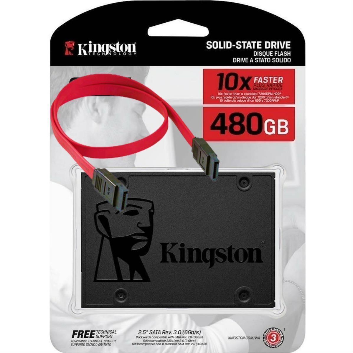 Imagen de Kingston SSD 480gb SATA SA400S37/480G + Cable