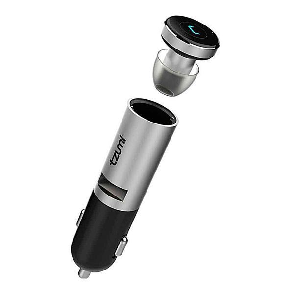 Imagen de Cargador + Auriculares Bt Para Auto Tzumi Android iPhone