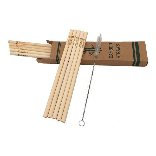 Imagen de Pajitas De Bambú Reutilizables 10u 20cm