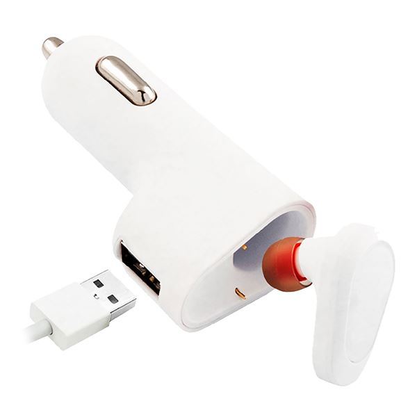 Imagen de Cargador De Auto Usb Con Auricular Bluetooth Fifo 2,1a
