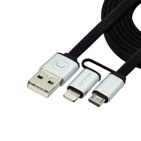 Imagen de Cable 2 En 1 Lightning Y Micro Usb Unno Plano