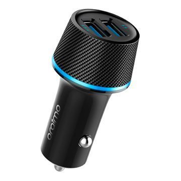 Imagen de Cargador De Auto Oraimo 2 Usb 5A Anillo Led Carga Rápida