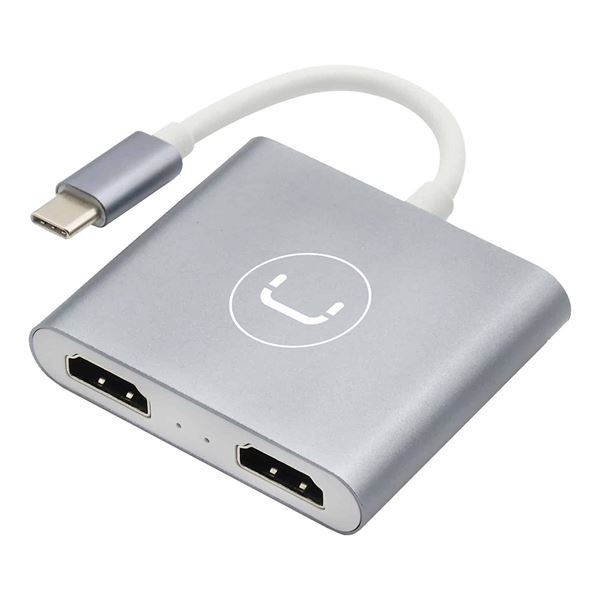 Imagen de Hub Usb C A Hdmi Unno Hb1103sv 2 Puertos 4k