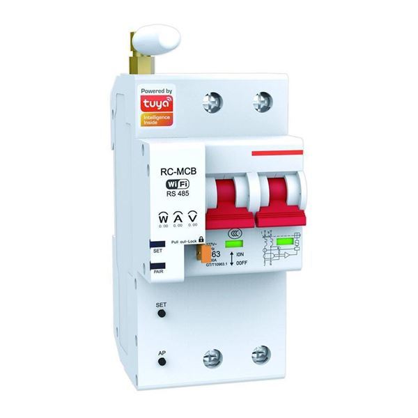 Imagen de Llave Electrica 2p Wifi 32a Monit. Consumo Tuya