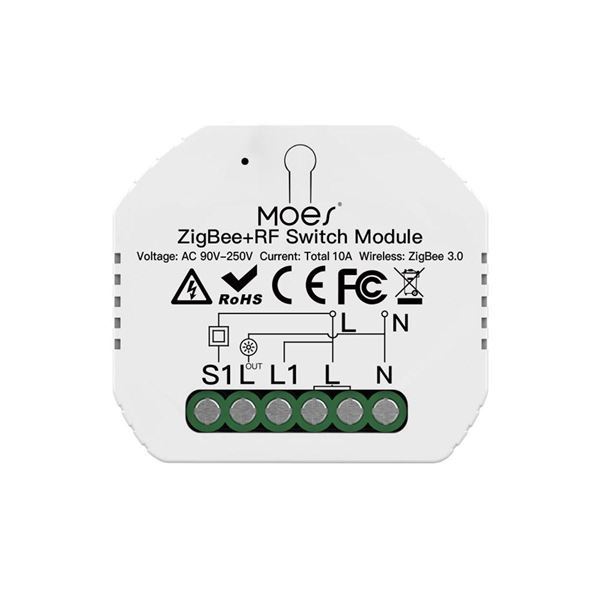 Imagen de Switch Oculto Cortina 2 Bot. Zigbee + Rf433 Tuya