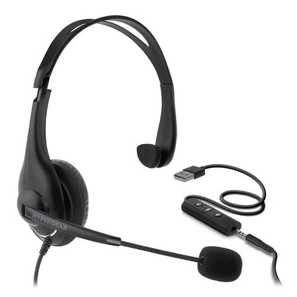 Imagen de Auriculares Cableados 3,5mm Usb Hypergear V100 Office