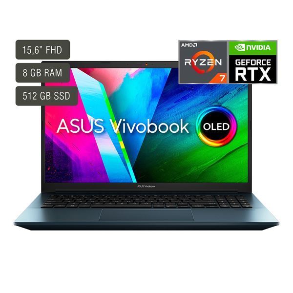 Imagen de Asus Vivobook 15,6'' Ryzen 7 Rtx 3050 SSD 512gb 8gb Win11 M3500QC-L1355W